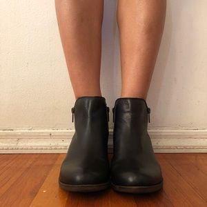 Lucky brand leather zipper booties